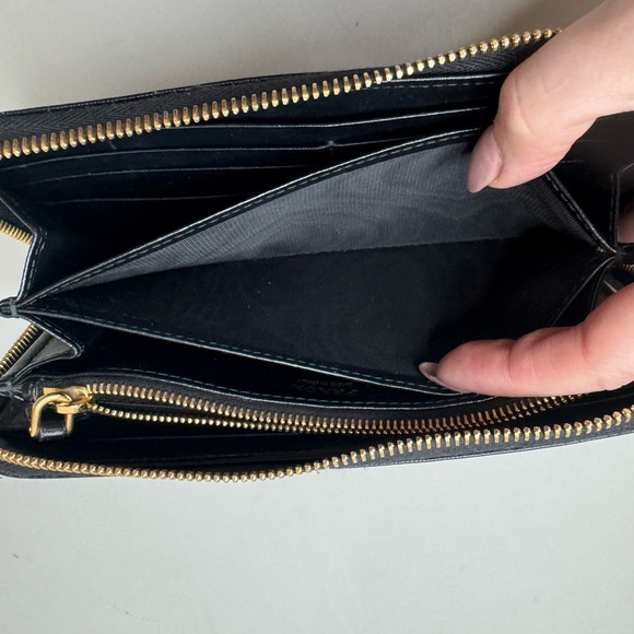 Authentic Prada Black Leather Continental Zip Wallet – Gold Hardware - Picture 10 of 12
